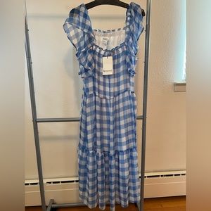 Beautiful blue and white checkered dress new with tags on!